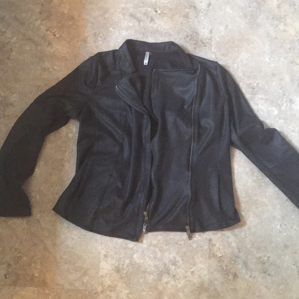 Milla, size M, black biker jacket. Very soft.